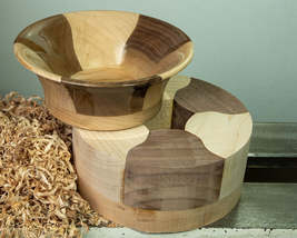 Segmented Bowl Blank for Woodturning, 6.5&quot; x 3&quot; - £42.75 GBP+