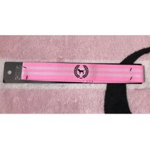 Victoria&#39;s Secret Pink White Pink Striped Black Logo Elastic Headband - $19.99