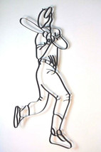 Baseball Player Iron Decorative Metal Wall Art Sculpture Sports Ball Batter - £46.59 GBP