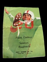 Plains Cowboys vs Sundown Roughnecks Football Program Cowboy Field 1959 Vtg Coke - £36.64 GBP
