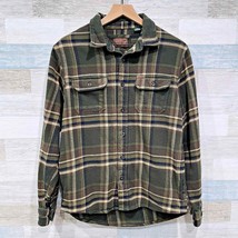 Orvis Thick Flannel Button Front Shirt Green Plaid Cotton Casual Mens Small - £31.64 GBP