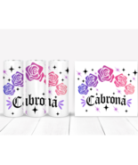 Cabrona Latina Flowers Skinny Tumbler Bestie Gift 20 Oz Coffee Tumbler Lid - £26.57 GBP