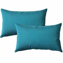 PILLOW DÉCOR Sunbrella Outdoor Pillow, Peacock, 12&quot;x19&quot; (Set of 2) - Inserts Inc - £67.27 GBP