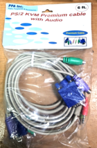 6FT KVM Switch Cable VGA PS/2 Keyboard Mouse And Audio   Connector Cord - $9.99