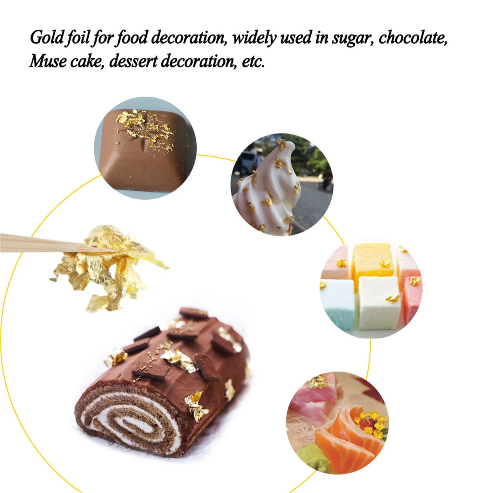 House Home 24k Gold FA Edible Gold Leaf Sheets For Cake Decoration Steak Real Go - £19.98 GBP