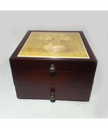 Croft &amp; Barrow Wood Rose Ceramic Tile Inlay Jewelry Box Brand New in Box... - $29.05