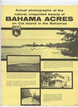 Bahama Acres Real Estate Investment Brochures 1950&#39;s Cat Island The Bahamas - $57.42