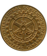 Montreal, Quebec Canada International Rotary 70 Years Token - $8.14