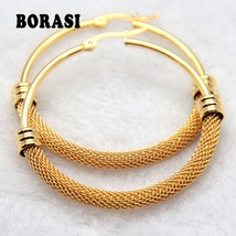 Brand Earrings For Women Fashion Jewelry Gift Wholesale Trendy 2 Colors Gold Col - £10.50 GBP