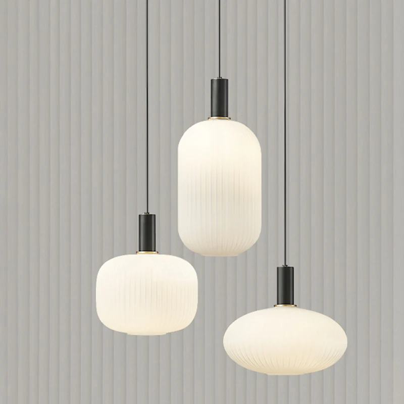 Nordic glass pendant lights Retro restaurant Creative living room pendant Lamp - £40.39 GBP+