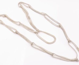 925 Sterling Silver Vintage Necklace CHRISTOFLE Beaded Linked Chain Ring... - $677.01