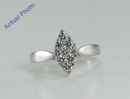 18k White Gold Marquise Shaped Round Diamond Ring (0.61 Ct G VS1 Clarity) - £1,304.19 GBP