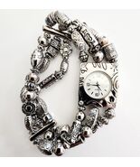 Watch Bracelet Elastic Band Metal Stainless Backing Movement Art Deco B67 - $365.45 MXN