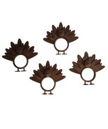 Turkey Napkin Rings Set Of 4 Brown Thanksgiving Table Decor USA PR128-BRN-4 - $93.22 MXN