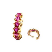 Clásico Sólido Fundición Rosa Cz Piercing Nariz Aro Articulado Anillo 14k Dorado - £39.26 GBP