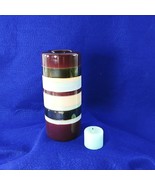 Votive Tea Light Candle Holder Ceramic Striped 7&quot; - £17.32 GBP