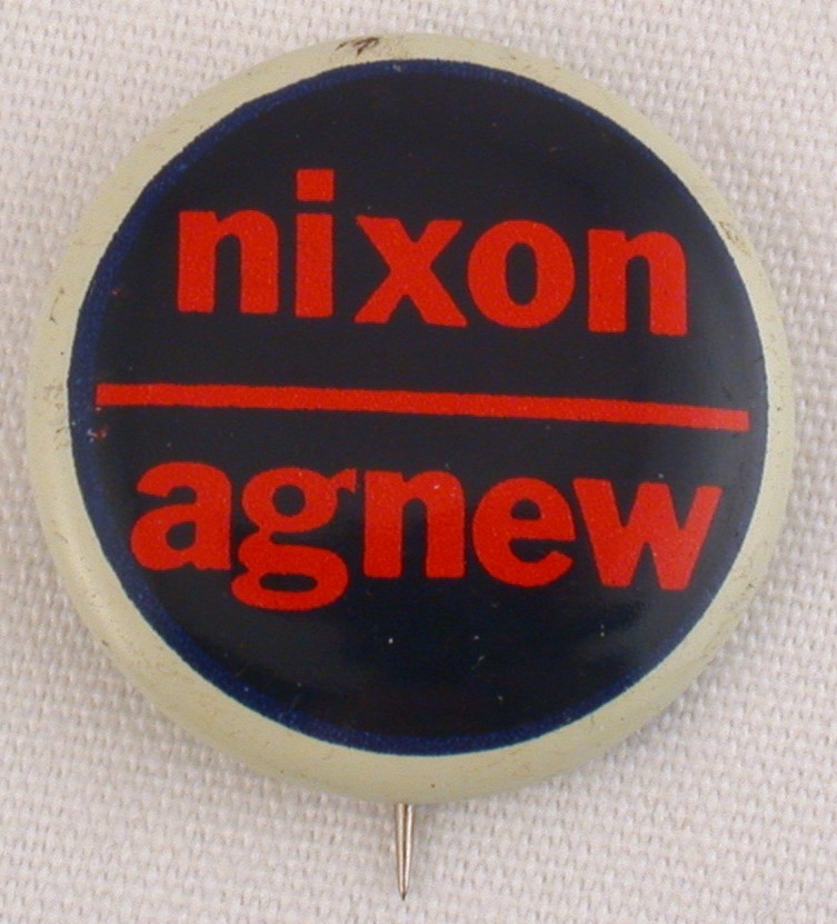Primary image for 1972 Campaign Button Richard Nixon Spiro Agnew President Republican Party