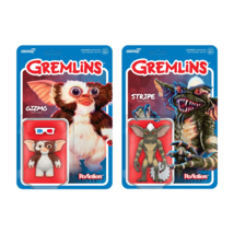 Gremlins Movie - GIZMO &amp; STRIPE Set of 2-pieces Reaction Figures by Super 7 - £35.78 GBP