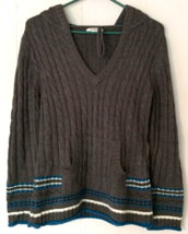 dressbarn sweater size M women gray v neck - $12.42