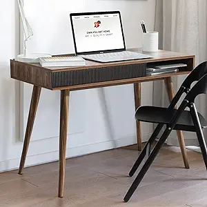 Office Desk Mid Century Modern Desk Writing Desk With Drawer Simple Home... - $344.99