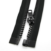 2Pcs 16 Inch Resin Zippers Black 5# Separating Jacket Zipper 40Cm Plastic Molded - £12.57 GBP