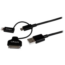 StarTech.com USB Multi Charging Cable - 3.3 ft / 1m - Lightning / USB-C / Micro- - £34.51 GBP