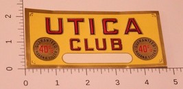 Vintage Utica Club Cigar Label - £4.56 GBP