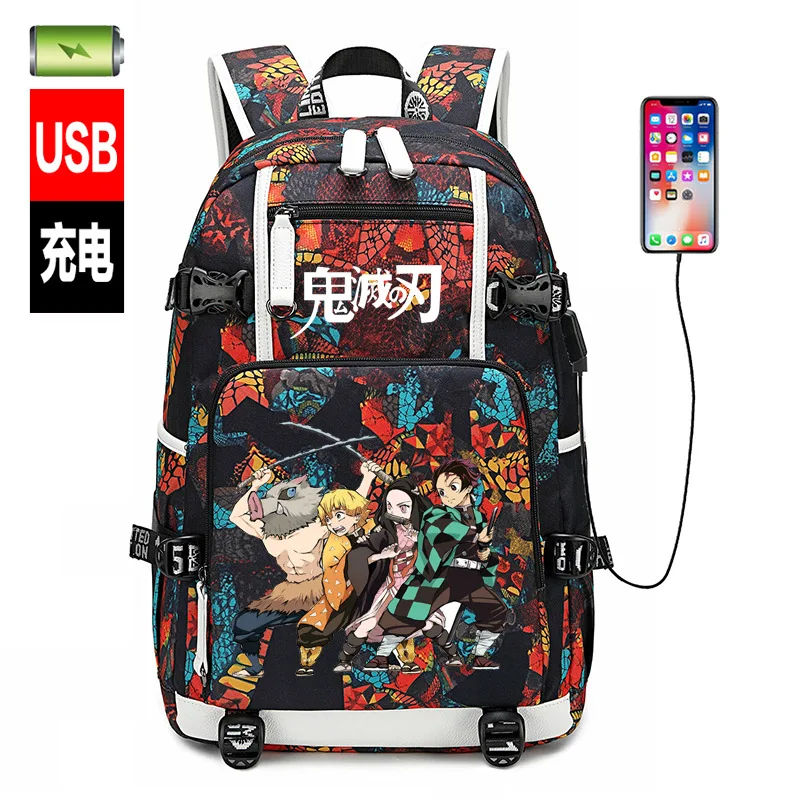   Kamado Nezuko Usb Backpack Travel Book School Bags Cosplay Men School ... - $142.05