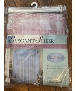 Vintage 90s CWF Checkered Pattern Panel 59”x84” Semi Sheer Rose Pink NOS... - $329.21 MXN