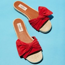 Valentino Garavani Tropical Bow Red Espadrille Slide Sandals size EU 40 ... - £186.53 GBP