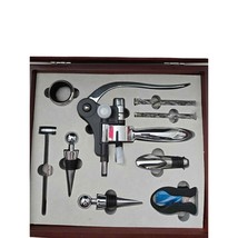 Corkscrew bottle opener kit with stoppers and more NEW in wood case - £15.47 GBP