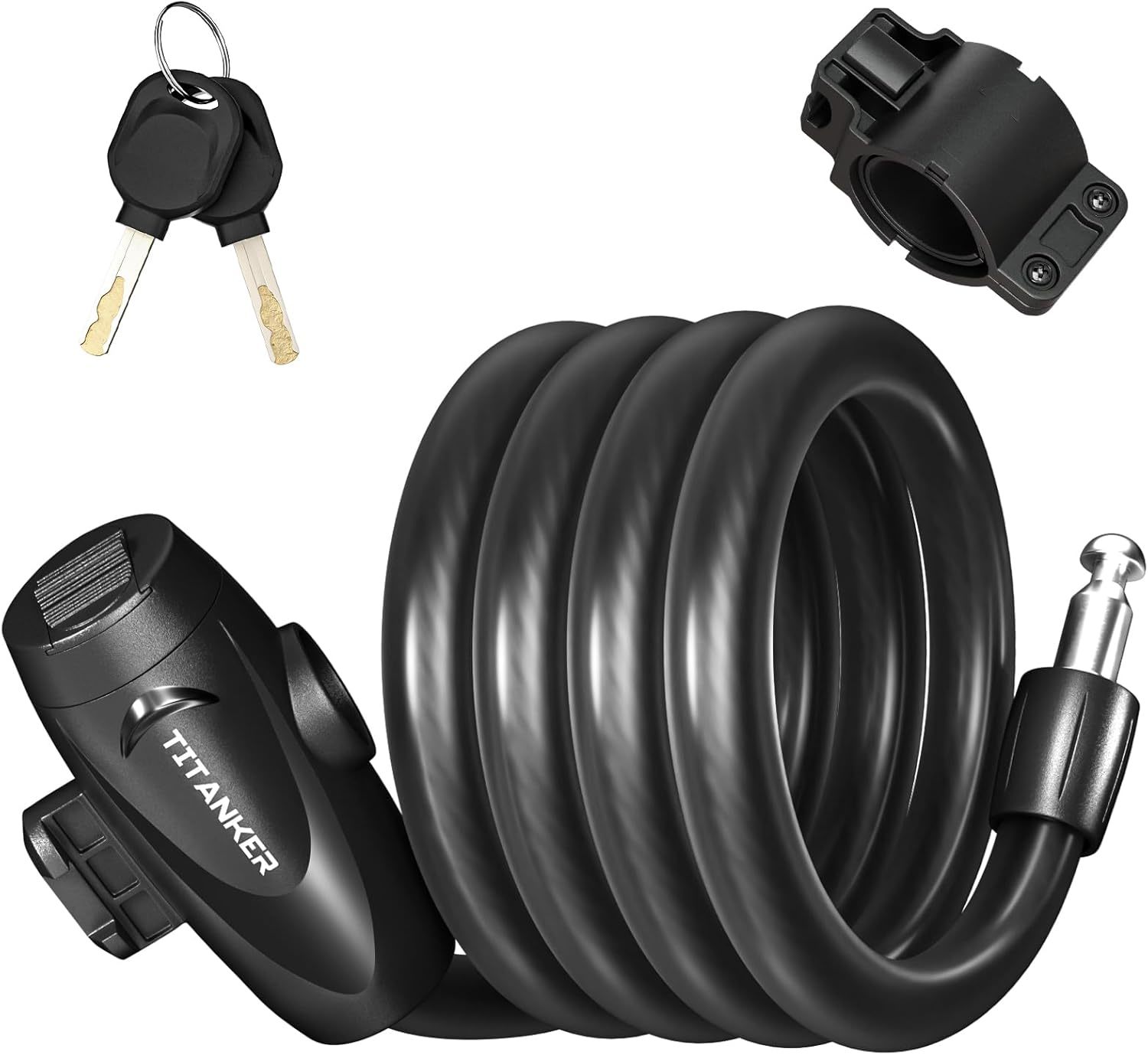 Bike Cable Lock With Mounting Bracket, 1/2 Inch Diameter, Titanker Bike ... - $29.96