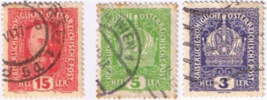 Stamps Austria 3 5 10 Heller 1916 Used - £2.91 GBP