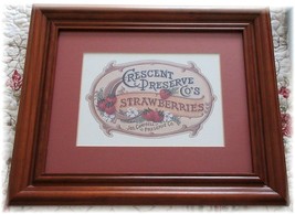 Vintage Style Crescent Preserve Co Strawberries Strawberry Matted Framed Print - £11.17 GBP