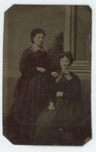 CIRCA 1860&#39;S 1/6 Plate TINTYPE Hand Tinted Two Beautiful Affectionate Women - £18.25 GBP