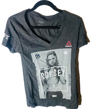 REEBOK Rousey 1987 Col V Femmes T-Shirt Gris Grand - £15.74 GBP