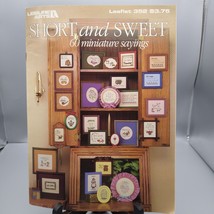 Vintage Cross Stitch Patterns, Short and Sweet 60 Miniature Sayings, Leisure Art - $20.32