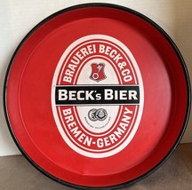 Vintage Beck&#39;s Beer Bier Biere Birra Serving Tray Made In Germany 1976 13” - £9.74 GBP