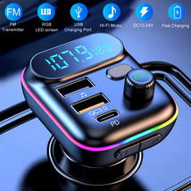 Car Bluetooth Adapter FM Transmitter USB PD Charger MP3 Player Hands Fre... - £25.49 GBP