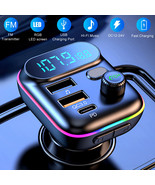 Car Bluetooth Adapter FM Transmitter USB PD Charger MP3 Player Hands Fre... - £25.42 GBP