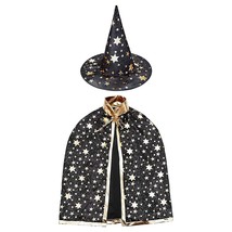 Kids Wizard Cape Halloween Costume Props With Hat For Children Cosplay P... - £15.91 GBP