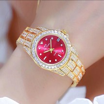 Reloj de diamantes para mujer, acero inoxidable, plateado, pulsera de diamantes - £29.89 GBP