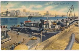 New York Postcard Albany Port Of Albany Ships TCRMS Postmark Transfer Clerk - £3.68 GBP