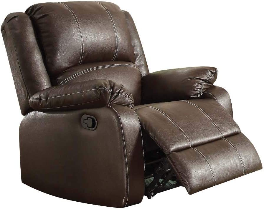 Zuriel Rocker Recliner By Acme Furniture, Model 52282 In Brown Pu. - $412.93