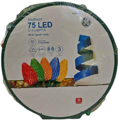 Primary image for GE StayBright 75-Count 37-ft Constant Multicolor C9 LED Christmas String Light