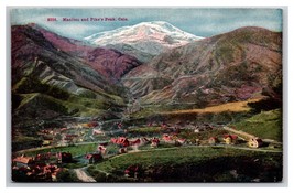 Birds Eye View Manitou Colorado CO and Pike&#39;s Peak UNP DB Postcard W22 - £3.12 GBP