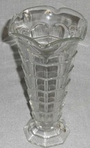 1920s Indiana Glass Tea Room Pattern 9&quot; Tall Flared Vase Clear Color - £62.01 GBP