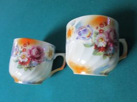 Lusterware Flowers Cups Mugs Made In Japan Floral - £57.56 GBP