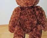 FAO Schwarz brown plush teddy bear 15" Toys R Us metal tush button - $10.29