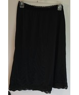 Vintage Womens M Olga Black Nylon 24&quot; Long Skirt Half Slip - $349.79 MXN